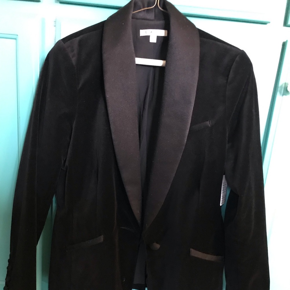 CAbi Black Velvet Jacket, size14